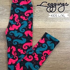 Lularoe Sea Horse Kids Leggings L/XL